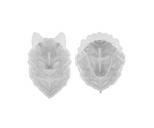 P Prettyia 2pcs Loup et Lion Moules de Moulage en Résine Clair Moules en Silicone pour Les Bijoux de Bricolage Artisanat Faisant La Maison Décoration Ornements C