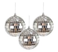 P’TIT CLOWN - 23458 - Boule à Facettes Ø 8 cm - Lot de 3 - Décoration Disco & Soirées Années 70/80 - Ambiance Festive pour Fête, Carnaval, Nouvel An, Soirée à Thème