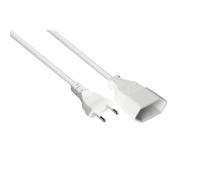 Alcasa P0300-W005 : Câble d'alimentation 0,5m, Prise Type C (Mâle/Femelle), 250V, 2.5A, 2 Conducteurs 0.75mm², PVC Blanc, Certification VDE