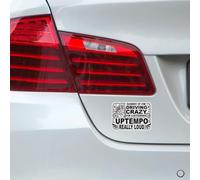 P100 Lot de 2 Stickers Voiture I'm Driving Crazy, I'm Listening Loud Music - Blanc & Noir - Amateurs de Musique Déco pour Voiture, Ordinateur Portable (V5 Uptempo)