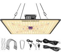 P1000 - Lampe LED pour plantes - Spectre complet - Connexion en série de plusieurs lampes - Intensité réglable de 0 à 100 % - 2 crochets - Pour la culture en intérieur - Noir