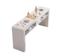 PA-DABAOO Table De Manucure, Bureau Moderne Avec Tiroirs, Avec Collecteur De Poudre À Ongles, Poste De Travail De Beauté Pour Salon, Double Rangement Avec Tiroirs,120cm