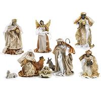 Paben Articoli Religiosi - Crèche de la Nativité complète avec 10 sujets en tissu et résine, 16 cm