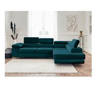 Best mobilier Canapé d'angle droit Pablo 5 places convertible avec coffre et têtières réglables