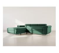 Canape droit fixe best mobilier pablo 6 places en velours vert Vert G