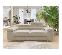 Best mobilier Canapé droit Pablo 2 places têtières ajustables Beige