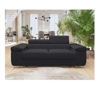 Bestmobilier Canapé droit 2 places velours - Noir
