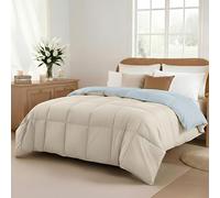 Pacific Coast Textiles Modern Threads réversible Couette Duvet Alt, Polyester, Flocons d'avoine/Dusty, Bleu, Double