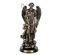Pacific Giftware Saint Raphaël Patron des Voyageurs et des Travailleurs médicaux Base en Bois de 20,3 cm de Haut avec Plaque en Laiton