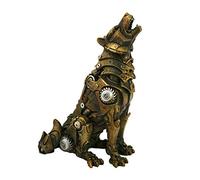 Pacific Giftware Steampunk Hurlant Alpha Loup en Acier Rustique et Engrenages Figurine Fantaisie de Collection