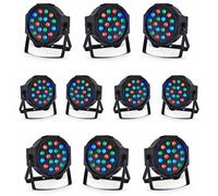 Pack 10 Jeux de Lumière Projecteurs Par RGB DMX Party - Salle des fêtes DJ Mariage Soirée Anniversaire Bar Club Discothèque