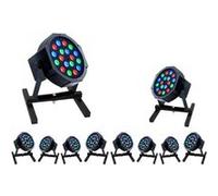 Pack 10 Jeux de Lumière Projecteurs Par RGB DMX Party - Salle des fêtes DJ Mariage Soirée Anniversaire Bar Club Discothèque Noir