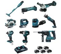 Makita Pack 10 outils LOT0309 18V - 5 batteries 5,0 Ah