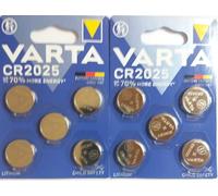 Pack 10 piles boutons Varta CR2025