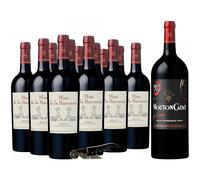 Pack 12 Bouteilles Mise de la Baronnie Medoc Rouge 2020 + Couteau Sommelier Offert + 1 Magnum Mouton Cadet 2023 Offert