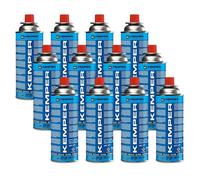 KEMPER - Pack de 12 Bouteilles de gaz Cartouche gaz 220g butane UN2037 Bonbonne pour appareils à gaz