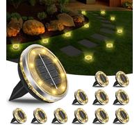 Pack 12 Lampes solaires d'extérieur, IP65 LED étanches, éclairage de jardin, mise à niveau -panneau, jardin de lumière blanche chaude, pelouse, trottoir, terrasse, A