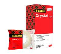 Pack 12 rubans adhésifs Scotch Crystal transparent - Largeur 19 mm x longueur 33 m + 2 offerts