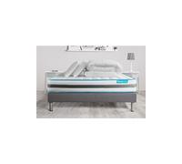 Pack 140x200 matelas BodyFlex + sommier kit gris + Couette 240x220cm + 2 oreillers 60x40cm