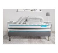 Pack 140x200 matelas BodyFlex + sommier kit gris + Couette 240x220cm + 2 oreillers 60x40cm G