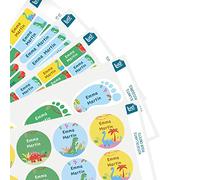 Pack 164 Étiquettes Crèche et École Maternelle - Personnalisées pour Vêtements et Objets - Autocollantes et Thermocollantes - Funky Dino