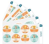 Pack 164 Étiquettes Crèche et École Maternelle - Personnalisées pour Vêtements et Objets - Autocollantes et Thermocollantes - Animaux de la Savane