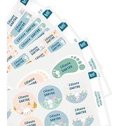 Pack 164 Étiquettes Crèche et École Maternelle - Personnalisées pour Vêtements et Objets - Autocollantes et Thermocollantes - Lapin