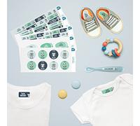 Pack 164 Étiquettes Crèche - Personnalisées pour Vêtements et Objets - Autocollantes et Thermocollantes - Animaux (Koala, Panda, Raton-Laveur)