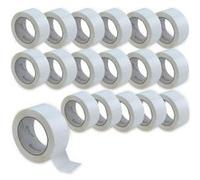 Pack 18 rouleaux Ruban Adhésif d'Emballage Pro BLANC 66m x 50mm Waytex Silencieux Polypropylène 50 microns Blanc G
