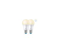 Pack 2 Ampoules LED Intelligentes WiFi + Bluetooth E27 A60 Dimmable WiZ 8W Blanc chaud 2700K