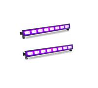 Pack 2 Barres à LED FLUO UV 9x1W se reflète sur tissus blanc