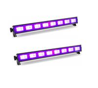 Pack 2 Barres à LED FLUO UV 9x1W se reflète sur tissus blanc