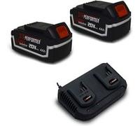 Pack 2 Batterie Concept 20V Lithium 4 Ah pour la Gamme d'outils Electro-portatifs X-PERFORMER + Double Chargeur