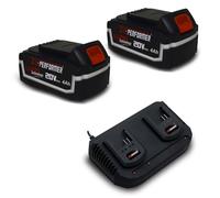 Pack 2 Batterie Concept 20V Lithium 4 Ah pour la Gamme d'outils Electro-portatifs X-PERFORMER + Double Chargeur