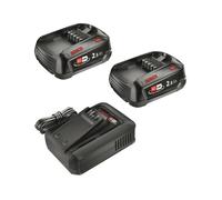Bosch batterie et chargeur rapide Starter Set 18V (2 batteries Lithium-Ion 2,5 Ah ; 1 chargeur rapide ; alliance POWER FOR ALL 18V)