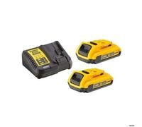 DeWalt Pack 2 batteries + chargeur DCB115D2-QW XR 18V 2Ah Li-Ion, témoin LED