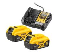 Pack power 18V XR (2x5,0 Ah) avec chargeur - DEWALT DCB1104P2-QW