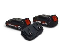 Pack 2 Batteries Concept 20V Lithium 2 Ah pour la Gamme d'outils Electro-portatifs X-PERFORMER + Double Chargeur