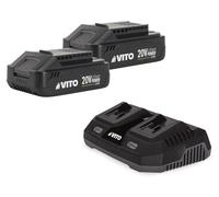 Pack 2 Batteries Lithium 20V 2Ah + Chargeur double Gamme sans fil LI VITO