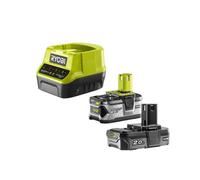 Pack 2 batteries RYOBI 18V One+ 4.0Ah et 2.0Ah - chargeur rapide 2.0Ah Lithium-ion RC18120-242