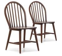 Pack 2 chaises Clarck Couleur Noyer, Bois Massif, 48 cm x 48 cm x 92 cm