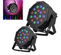 Pack 2 jeux de lumière projecteurs parled 18X Puissants idéal déco salle mariage anniversaire bar club disco pu PA DJ SONO MIX