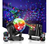 Pack 2 lampes de scène RVB avec télécommande, boule disco 360°, contrôle musical, pour soirée ou anniversaire noir JEUX DE LUMIERE