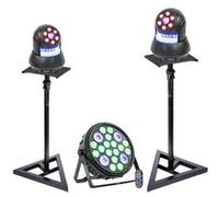 Pack 2 Lyres Ibiza STAR-WASH - 2 Pieds Supports - Projecteur 16x4W RGBW 4-en-1 30W UV PAR - Soirée Anniversaire Club Fête Dj Mariage