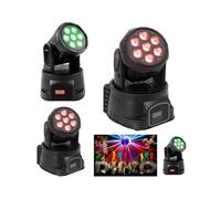 PACK 2 Mini lyres LED RGBW - FONESTAR - W2MOV-72L - 7 x 10 W - DMX - Maître/Esclave