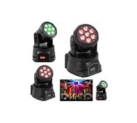 PACK 2 Mini lyres LED RGBW - FONESTAR - W2MOV-72L - 7 x 10 W - DMX - Maître/Esclave