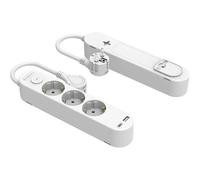Pack 2 Multiprises 3 Prises avec Port USB USB-C, 3A, 1,5m IK01 IP20 - Silver Electronics
