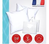 Pack 2 Oreillers DODO - Tendance - 60 x 60 cm + 2 Protège Oreillers Imperméable 60 x 60 cm - Blanc