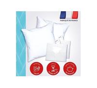 Pack 2 oreillers tendance 60x60cm + 2 protege oreillers imperméable 60x60 cm - Garnissage 100% Polyester