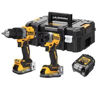 Pack 2 outils 18V DEWALT DCK2050E2T-QW : perceuse DCD805 et boulonneuse DCF850 Brushless avec coffret et 2 batteries 1,7 Ah POWERSTACK